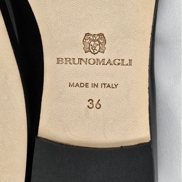 BRUNOMAGLI BIBI Black Flats - Women's Size 6 (EU 36), Elegant and Comfortable - Picture 8 of 10